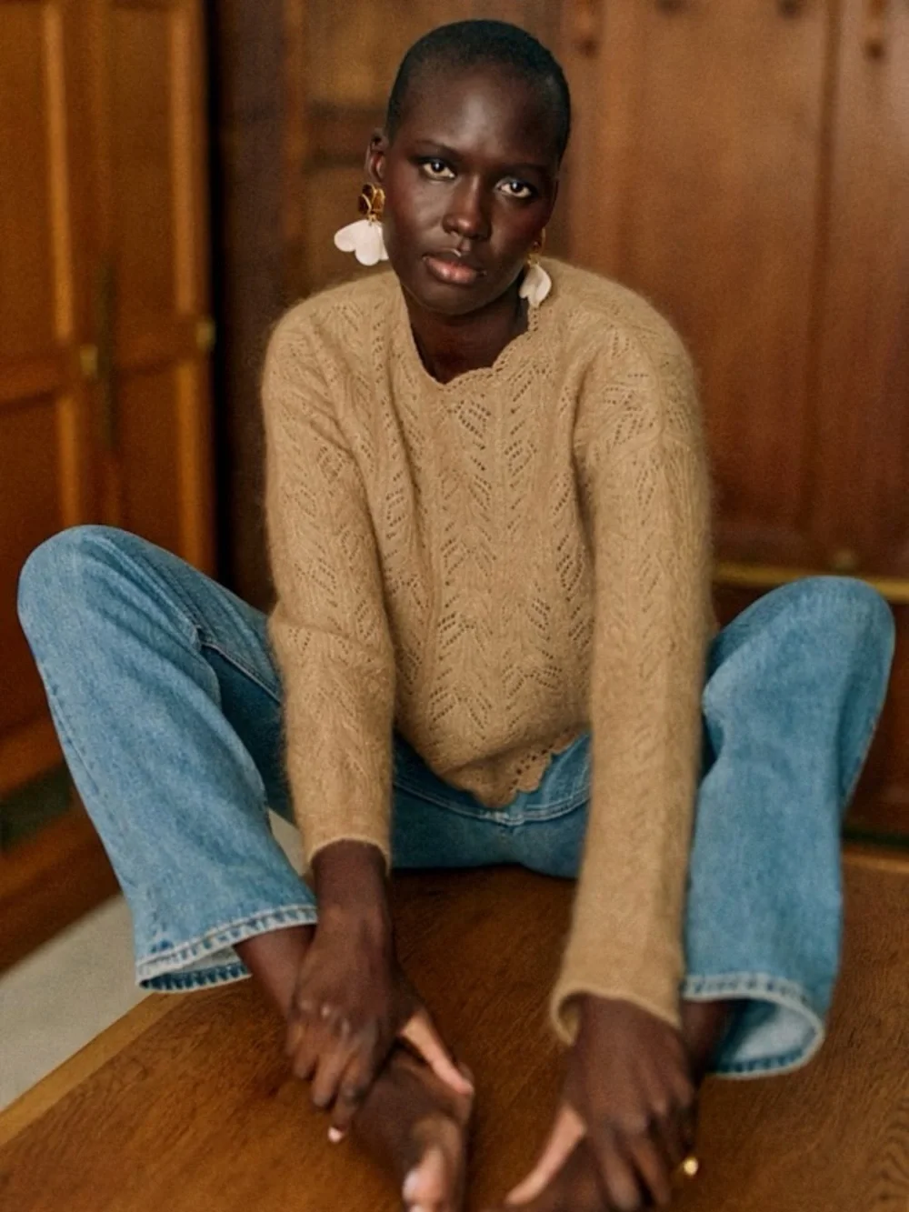 NWT Sezane Louison Jumper/Sweater in Biscuit. Size S. - Picture 2 of 7